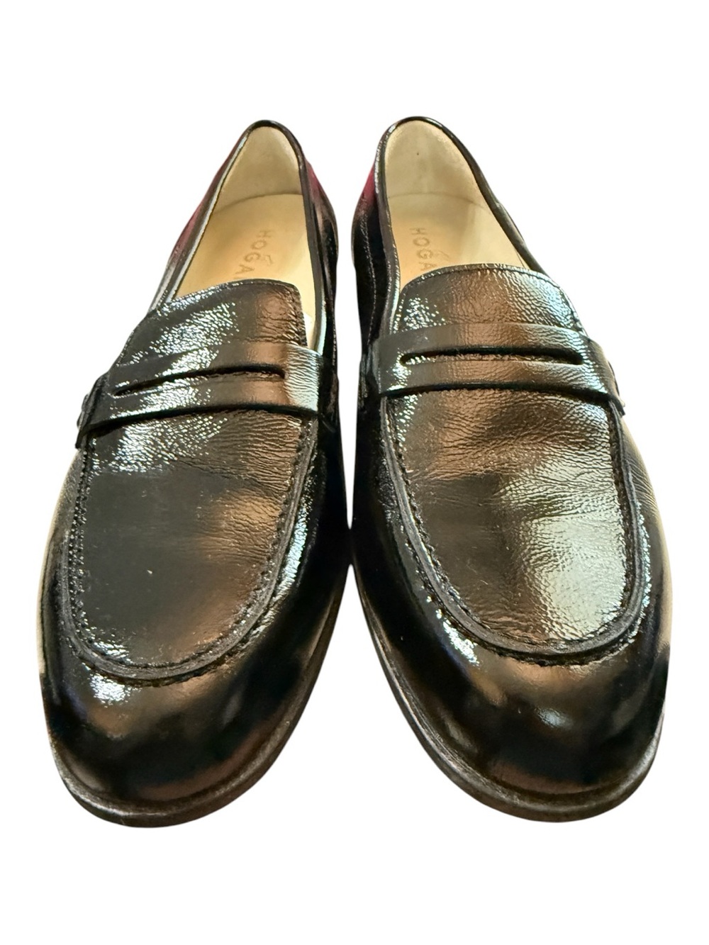Hogan Black Patent Leather Penny Loafers EU 39 US Women’s 8 NIB
